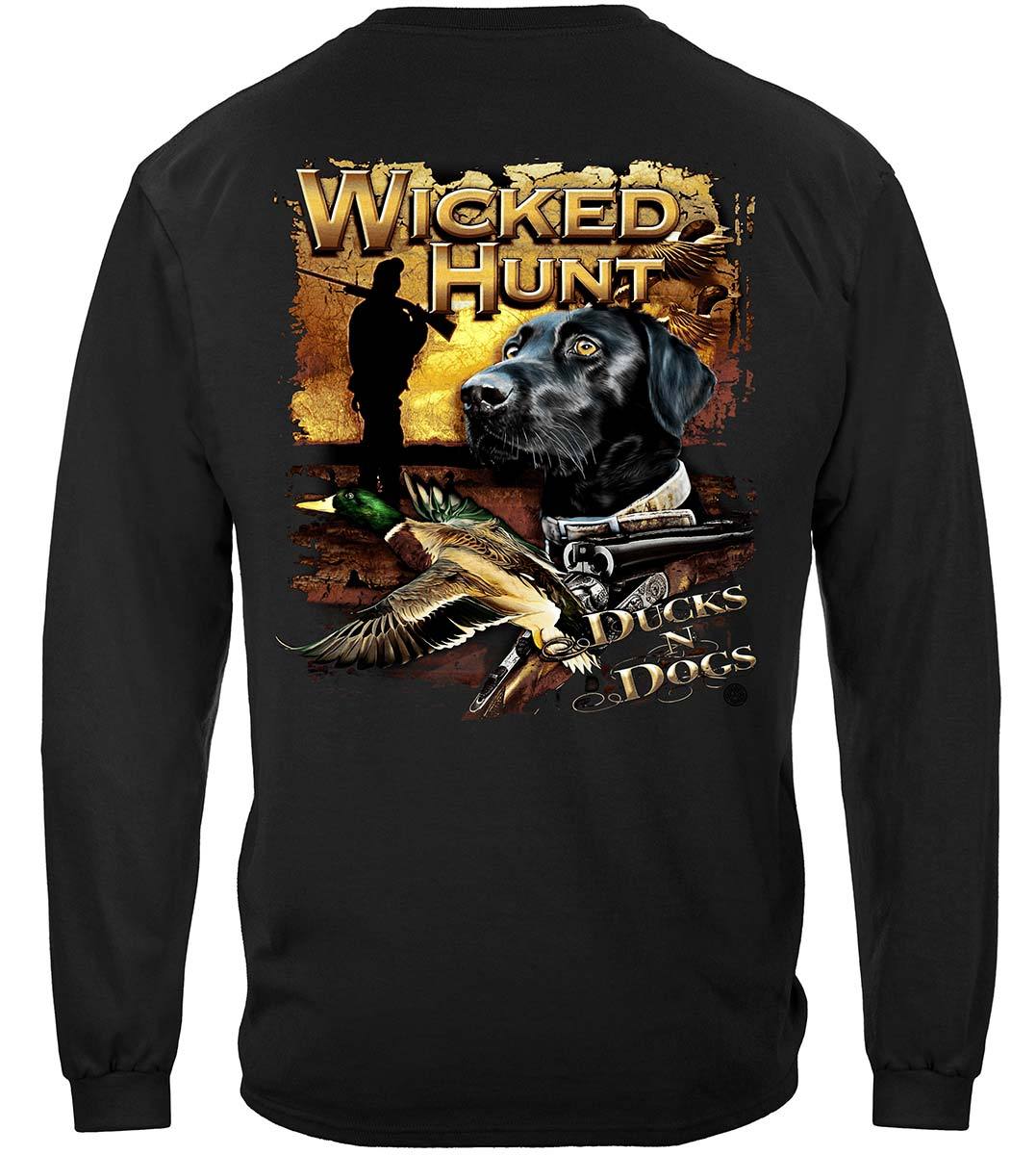 Wicked Hunt Ducks And Dogs Premium Hooded Sweat Shirt