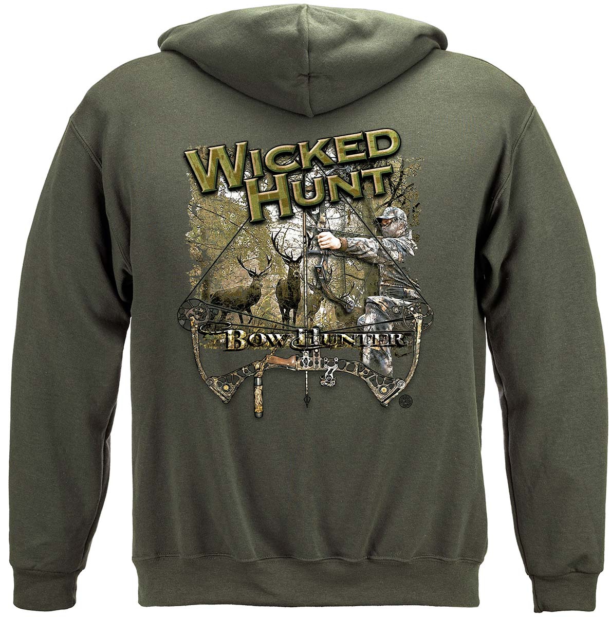 Wicked Hunt Bow Hunting Premium Hooded Sweat Shirt