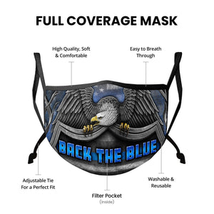 More Picture, Law Enforcement Back the Blue Virtue Respect Honor Face Mask