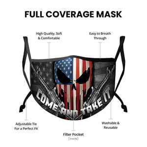 More Picture, 2nd Amendment Skull Of Freedom Face Mask